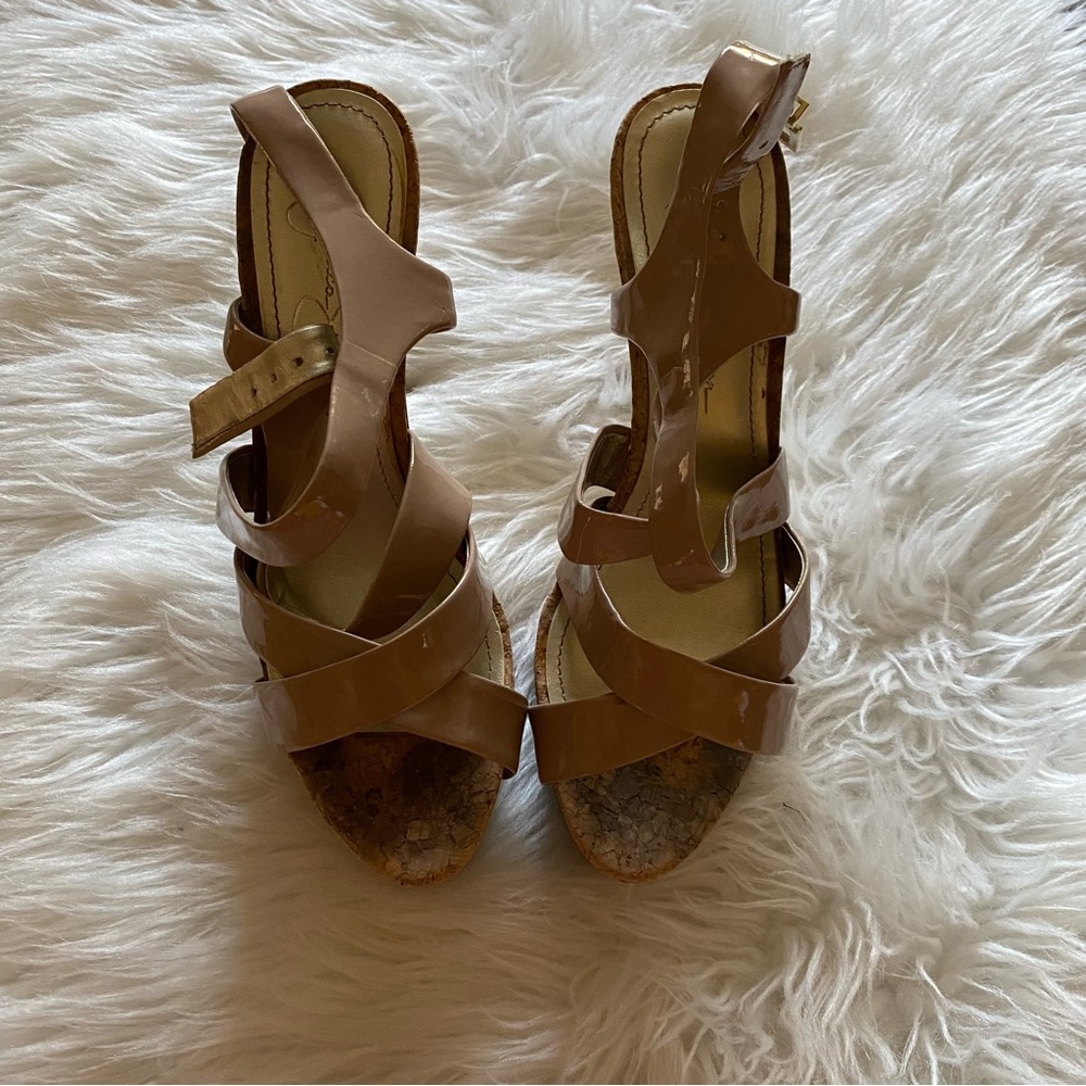 Jessica Simpson Size 8.5 Nude Cork Heels